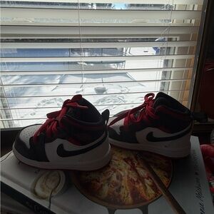 Nike Kids Black, Red, and White Sneakers